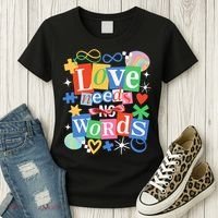 Autism Awareness Love Needs No Word Women's T-Shirt thumb 3