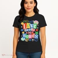 Autism Awareness Love Needs No Word Women's T-Shirt thumb 4