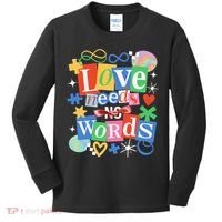 Autism Awareness Love Needs No Word Kids Long Sleeve Shirt thumb 0