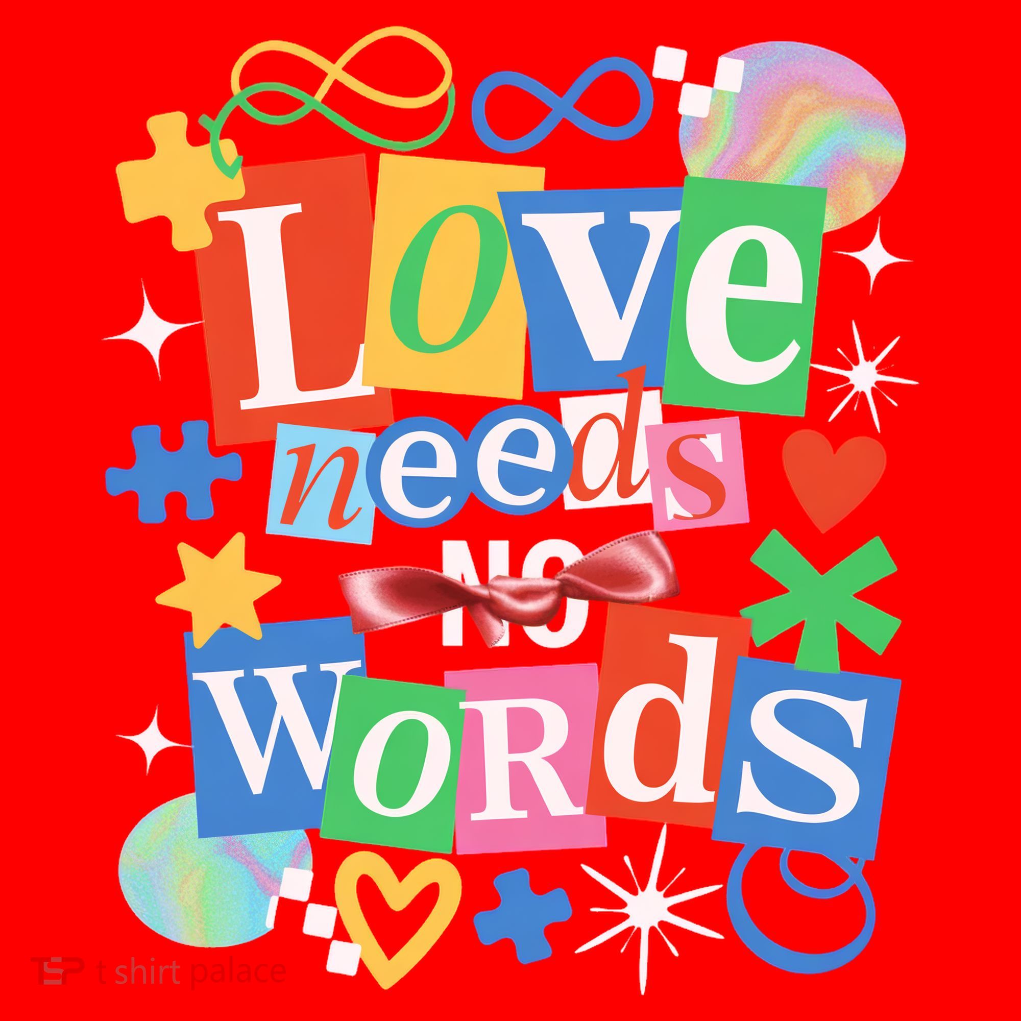 Autism Awareness Love Needs No Word Santa Hat