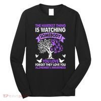 AlzheimerS Awareness Love Support Purple Ribbon Month Long Sleeve Shirt thumb 0
