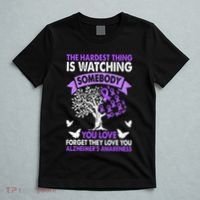 AlzheimerS Awareness Love Support Purple Ribbon Month T-Shirt thumb 5