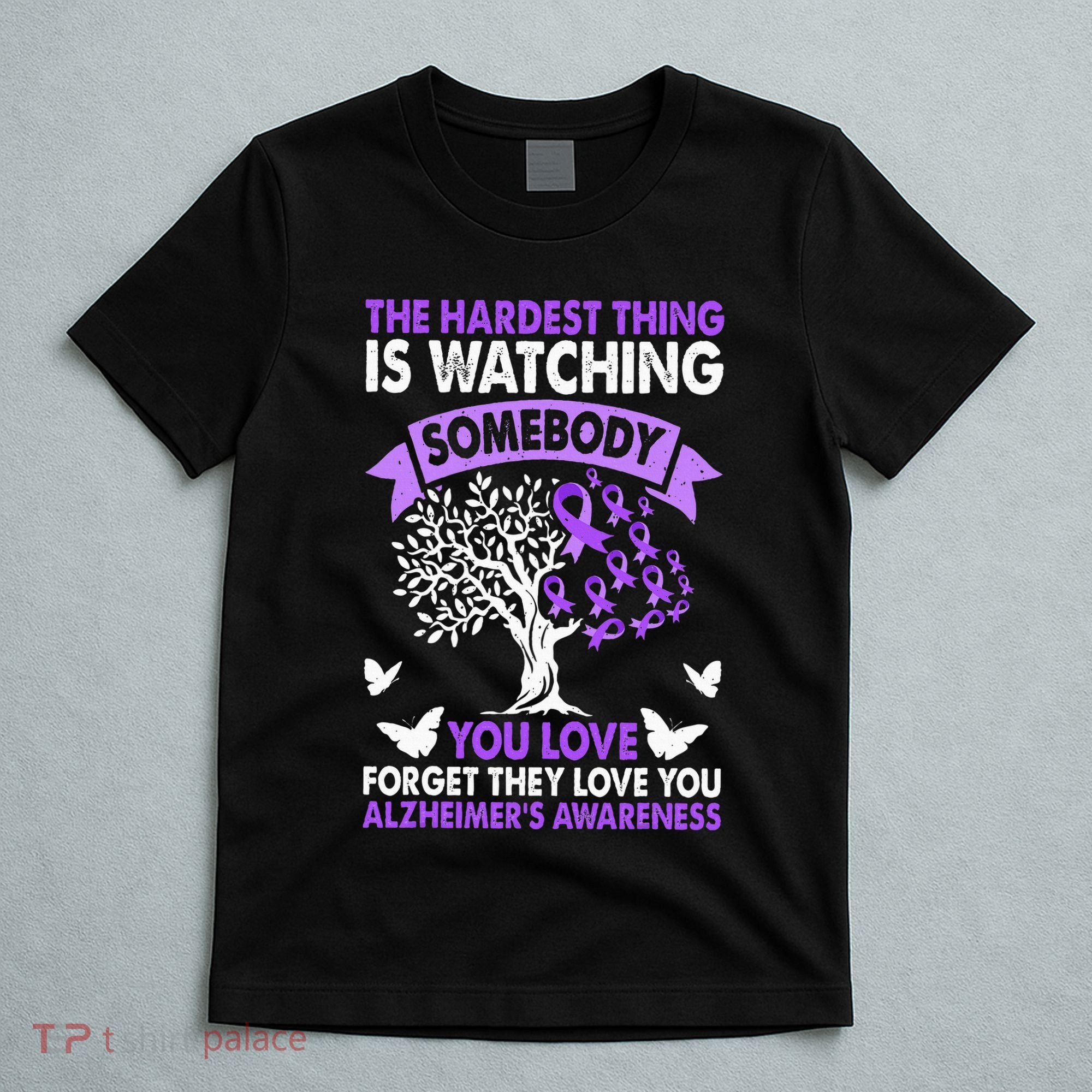 AlzheimerS Awareness Love Support Purple Ribbon Month T-Shirt