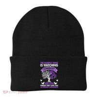 AlzheimerS Awareness Love Support Purple Ribbon Month Beanie thumb 0