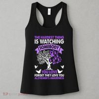 AlzheimerS Awareness Love Support Purple Ribbon Month Women's Tank Top thumb 3