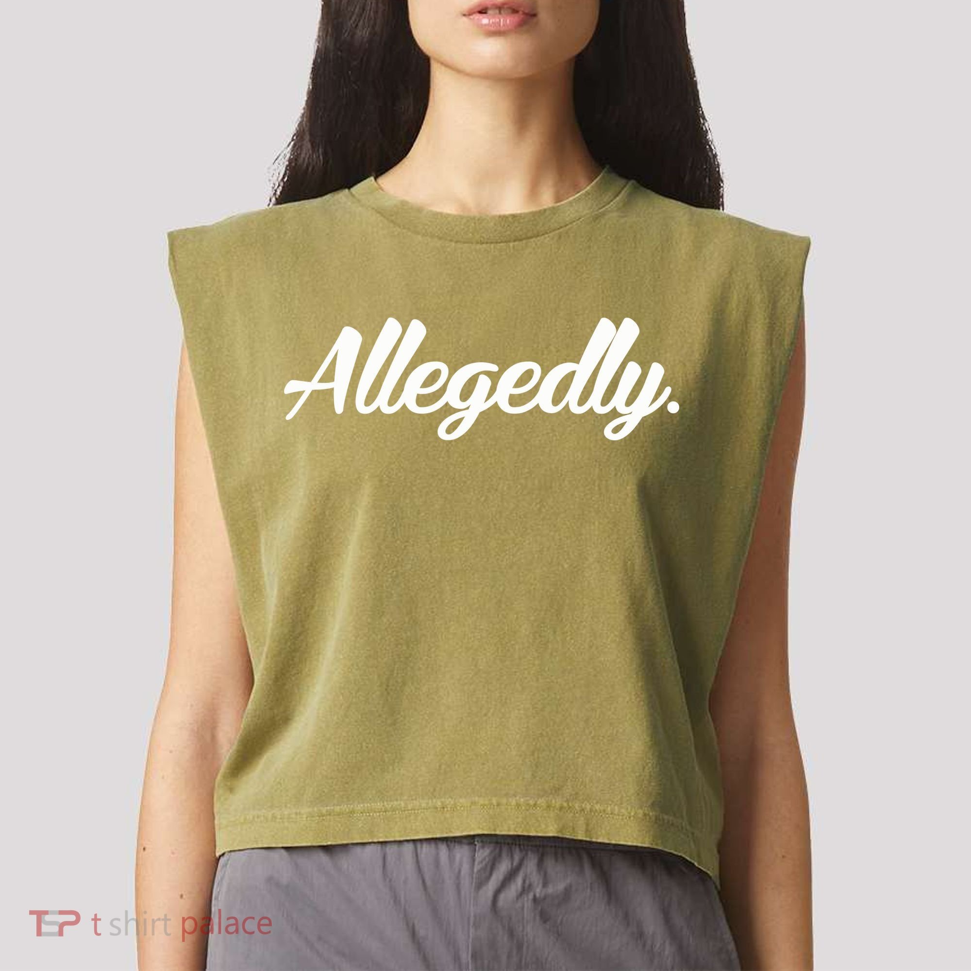 Allegedly Garment-Dyed Women's Muscle Tee