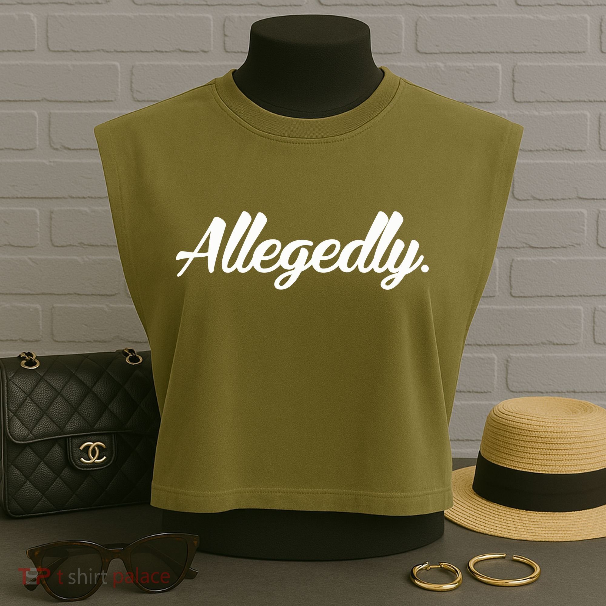 Allegedly Garment-Dyed Women's Muscle Tee