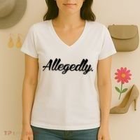 Allegedly Women's V-Neck T-Shirt thumb 3