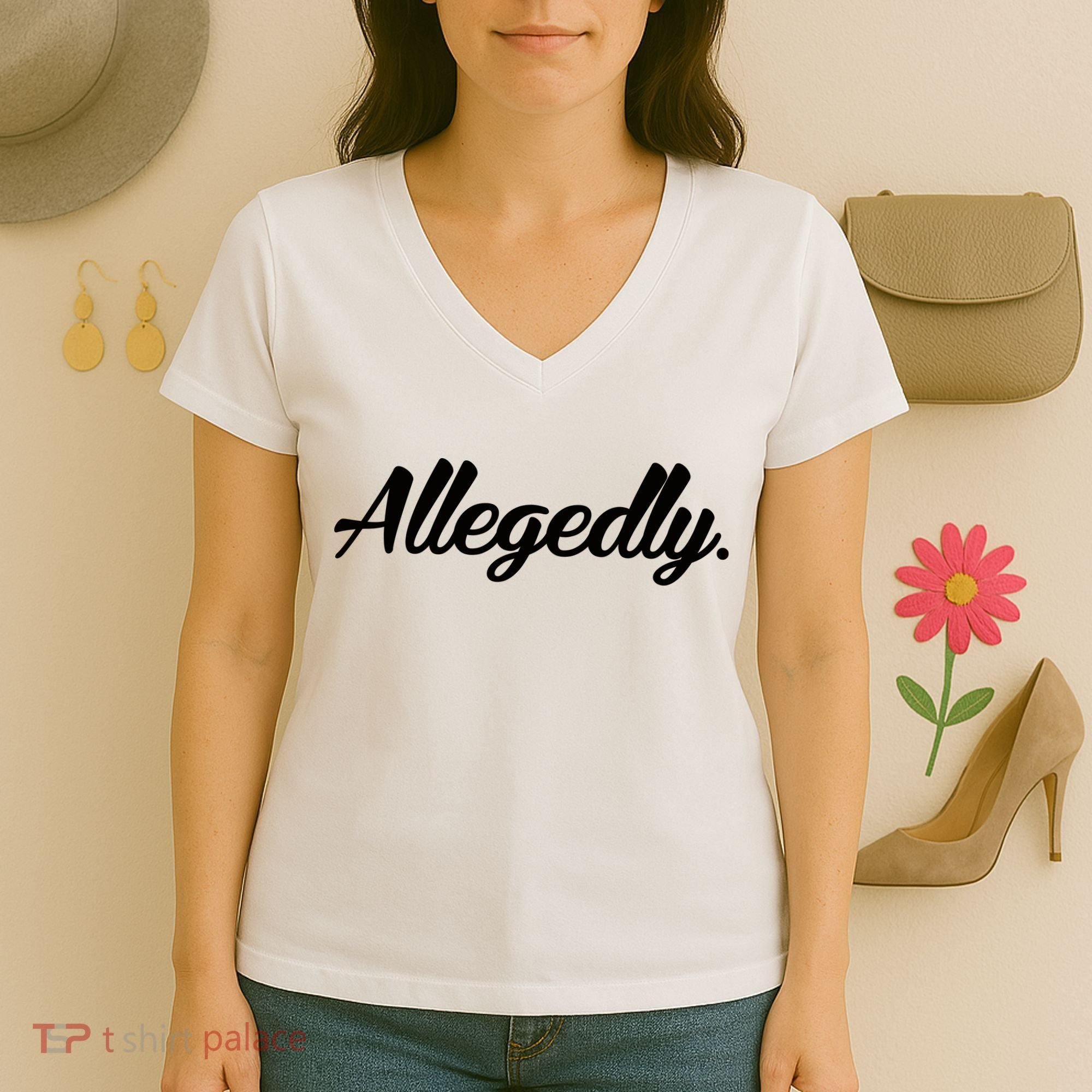 Allegedly Women's V-Neck T-Shirt