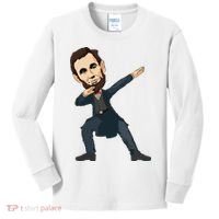 Abraham Abe Lincoln Dabbing Dab Dance 4th Of July Gift Kids Long Sleeve Shirt thumb 0