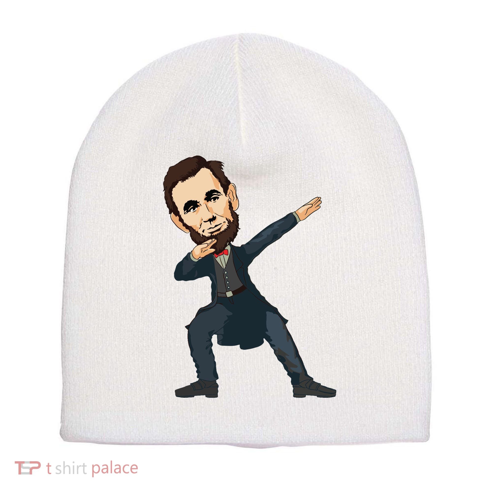 Abraham Abe Lincoln Dabbing Dab Dance 4th Of July Gift Short Acrylic Beanie