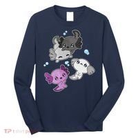 Asexual Axolotl LGBT Demisexual Ace Pride Flag Pet Aquarium Long Sleeve Shirt thumb 0