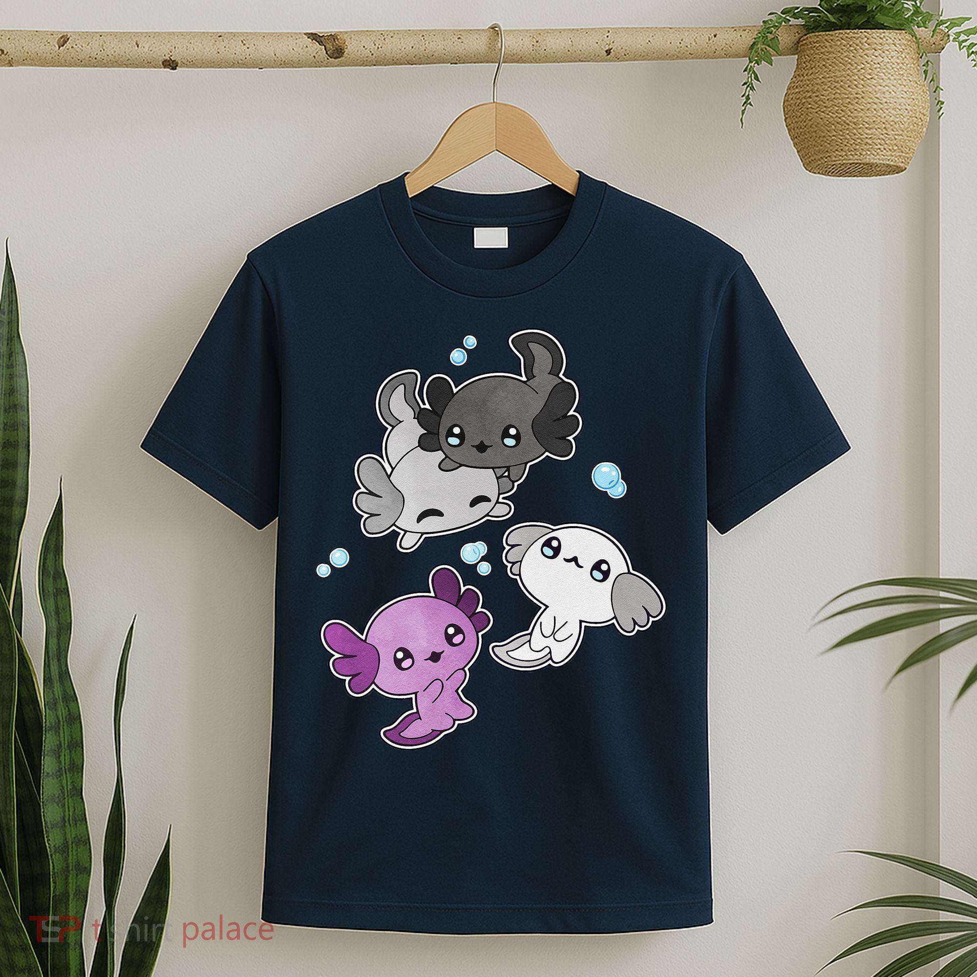 Asexual Axolotl LGBT Demisexual Ace Pride Flag Pet Aquarium T-Shirt