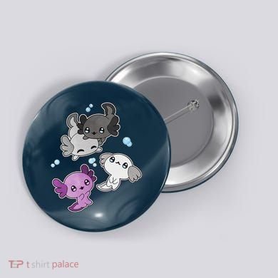Asexual Axolotl LGBT Demisexual Ace Pride Flag Pet Aquarium Button