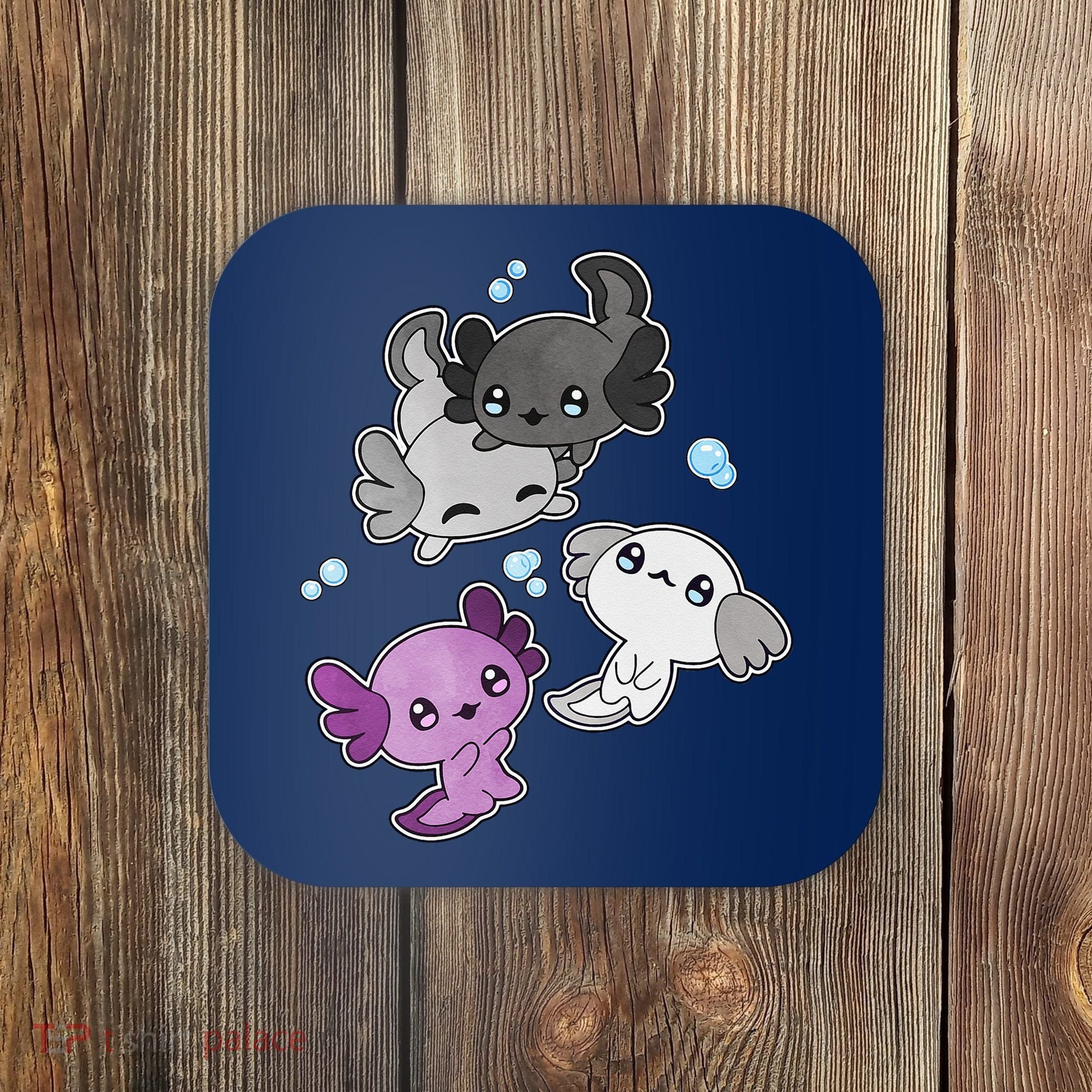 Asexual Axolotl LGBT Demisexual Ace Pride Flag Pet Aquarium Coaster