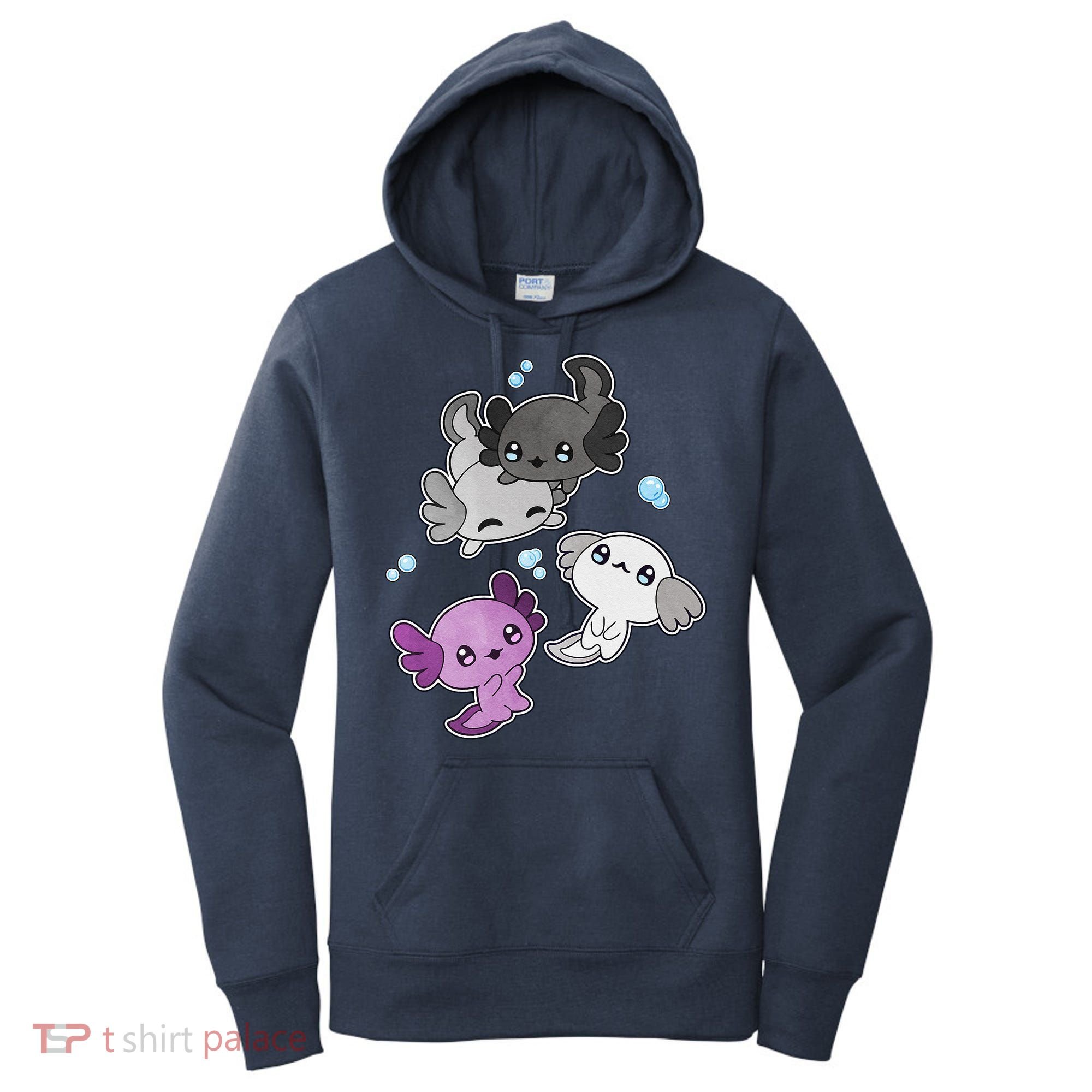 Asexual Axolotl LGBT Demisexual Ace Pride Flag Pet Aquarium Women's Hoodie