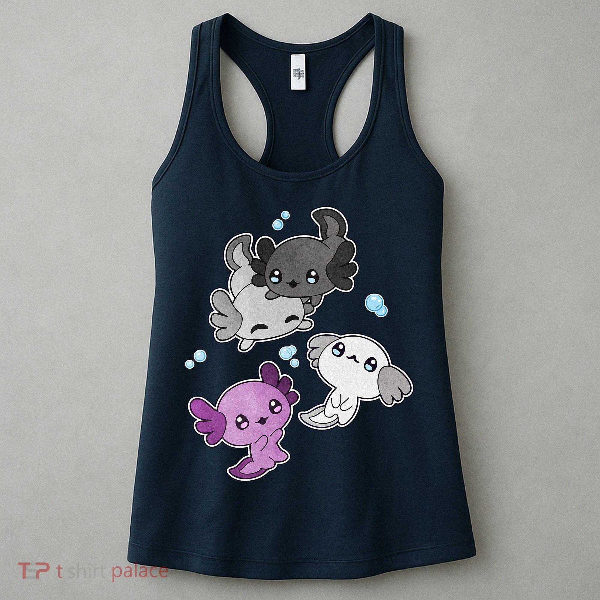Asexual Axolotl LGBT Demisexual Ace Pride Flag Pet Aquarium Women's Tank Top