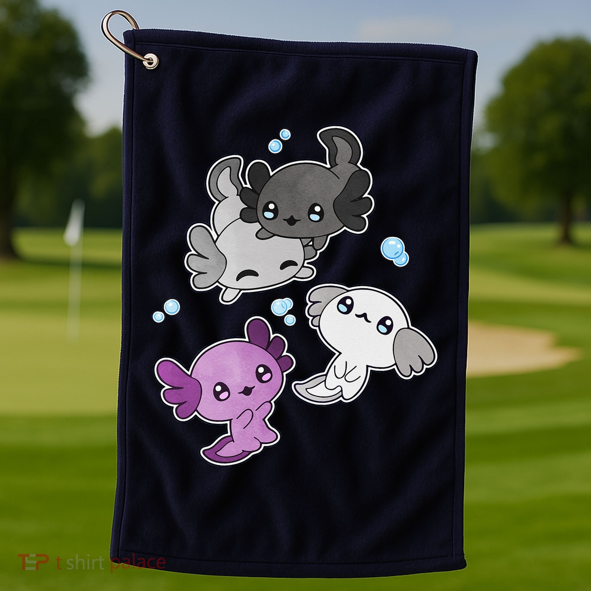 Asexual Axolotl LGBT Demisexual Ace Pride Flag Pet Aquarium Golf Towel