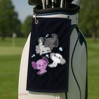 Asexual Axolotl LGBT Demisexual Ace Pride Flag Pet Aquarium Golf Towel thumb 2
