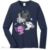 Asexual Axolotl LGBT Demisexual Ace Pride Flag Pet Aquarium Women's Long Sleeve Shirt thumb 0
