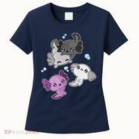 Asexual Axolotl LGBT Demisexual Ace Pride Flag Pet Aquarium Women's T-Shirt thumb 0