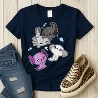 Asexual Axolotl LGBT Demisexual Ace Pride Flag Pet Aquarium Women's T-Shirt thumb 3