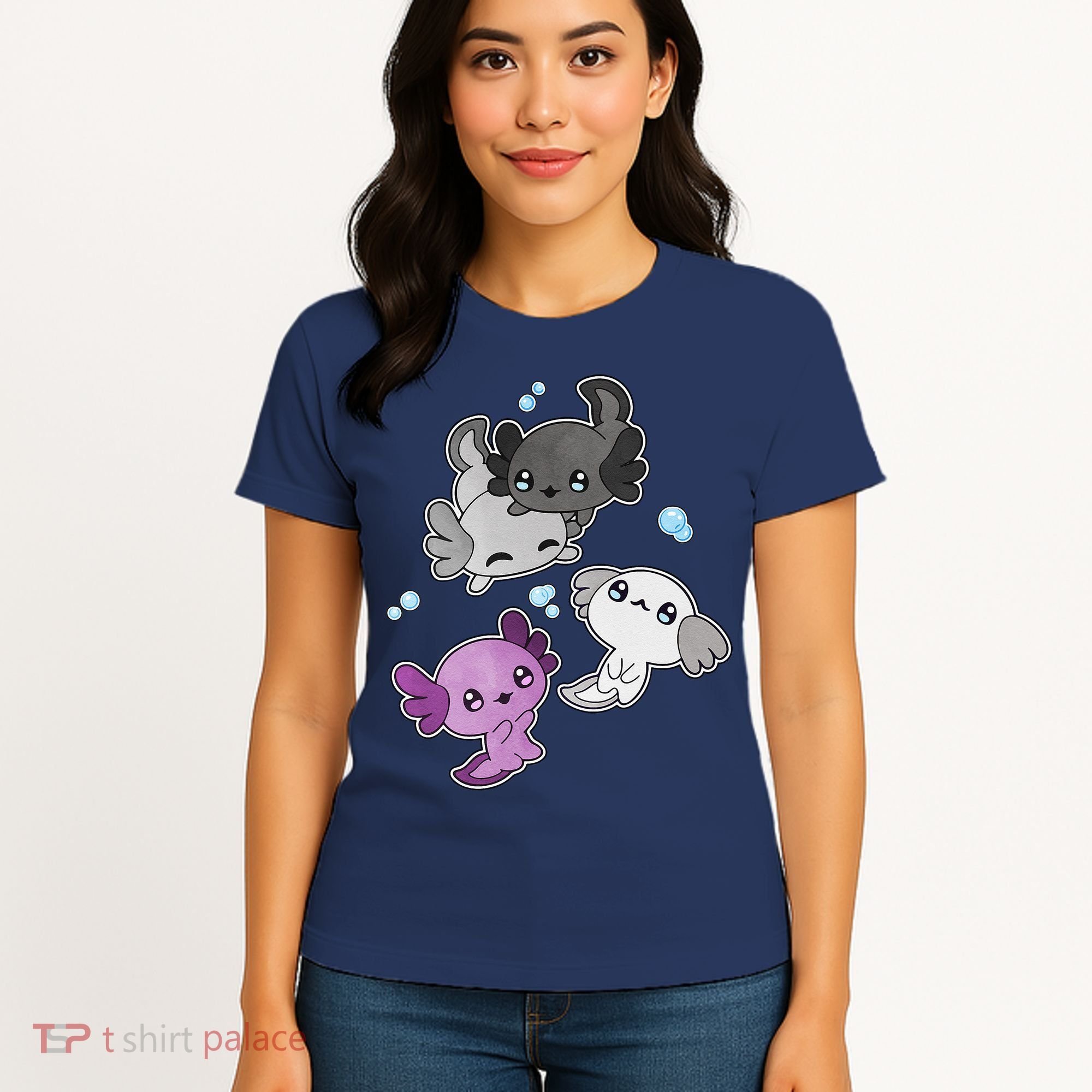 Asexual Axolotl LGBT Demisexual Ace Pride Flag Pet Aquarium Women's T-Shirt
