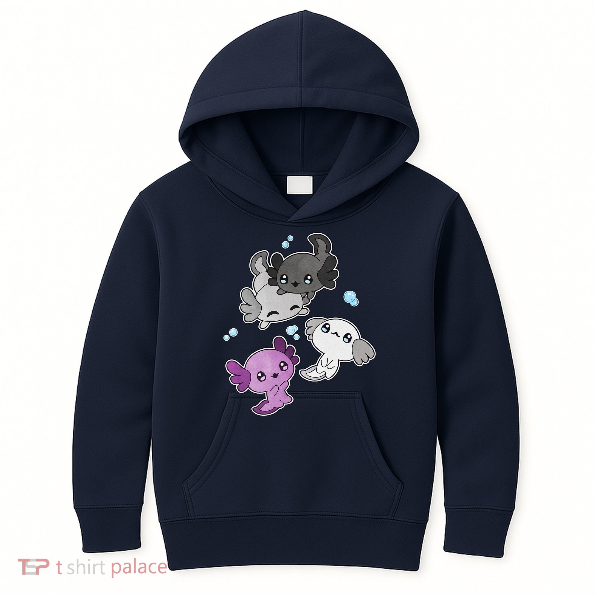 Asexual Axolotl LGBT Demisexual Ace Pride Flag Pet Aquarium Kids Hoodie