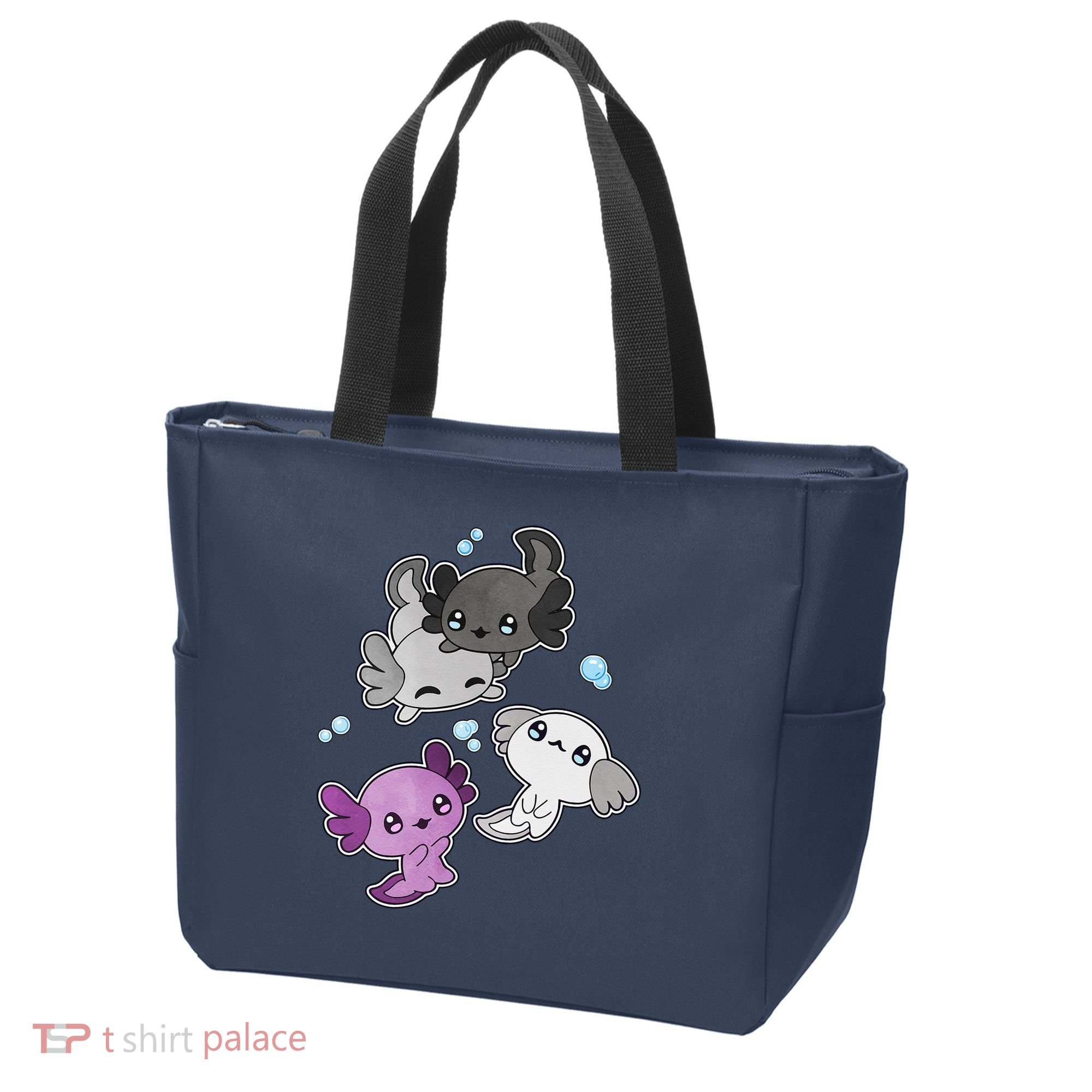 Asexual Axolotl LGBT Demisexual Ace Pride Flag Pet Aquarium Tote Bag