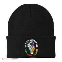 Autism Awareness Love Accept Inspire Astronaut Lightbulb Beanie thumb 0