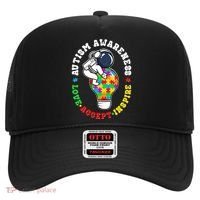 Autism Awareness Love Accept Inspire Astronaut Lightbulb Hat thumb 0