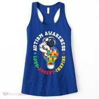 Autism Awareness Love Accept Inspire Astronaut Lightbulb Women's Tank Top thumb 0