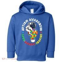 Autism Awareness Love Accept Inspire Astronaut Lightbulb Toddler Hoodie thumb 0