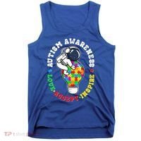 Autism Awareness Love Accept Inspire Astronaut Lightbulb Tank Top thumb 0