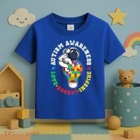 Autism Awareness Love Accept Inspire Astronaut Lightbulb Toddler T-Shirt thumb 3