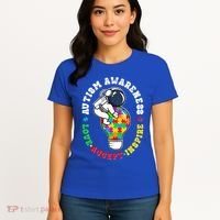Autism Awareness Love Accept Inspire Astronaut Lightbulb Women's T-Shirt thumb 4