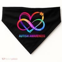 Autism Awareness Love Needs No Words Awareness Month Gift USA-Made Doggie Bandana thumb 0