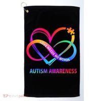 Autism Awareness Love Needs No Words Awareness Month Gift Golf Towel thumb 0