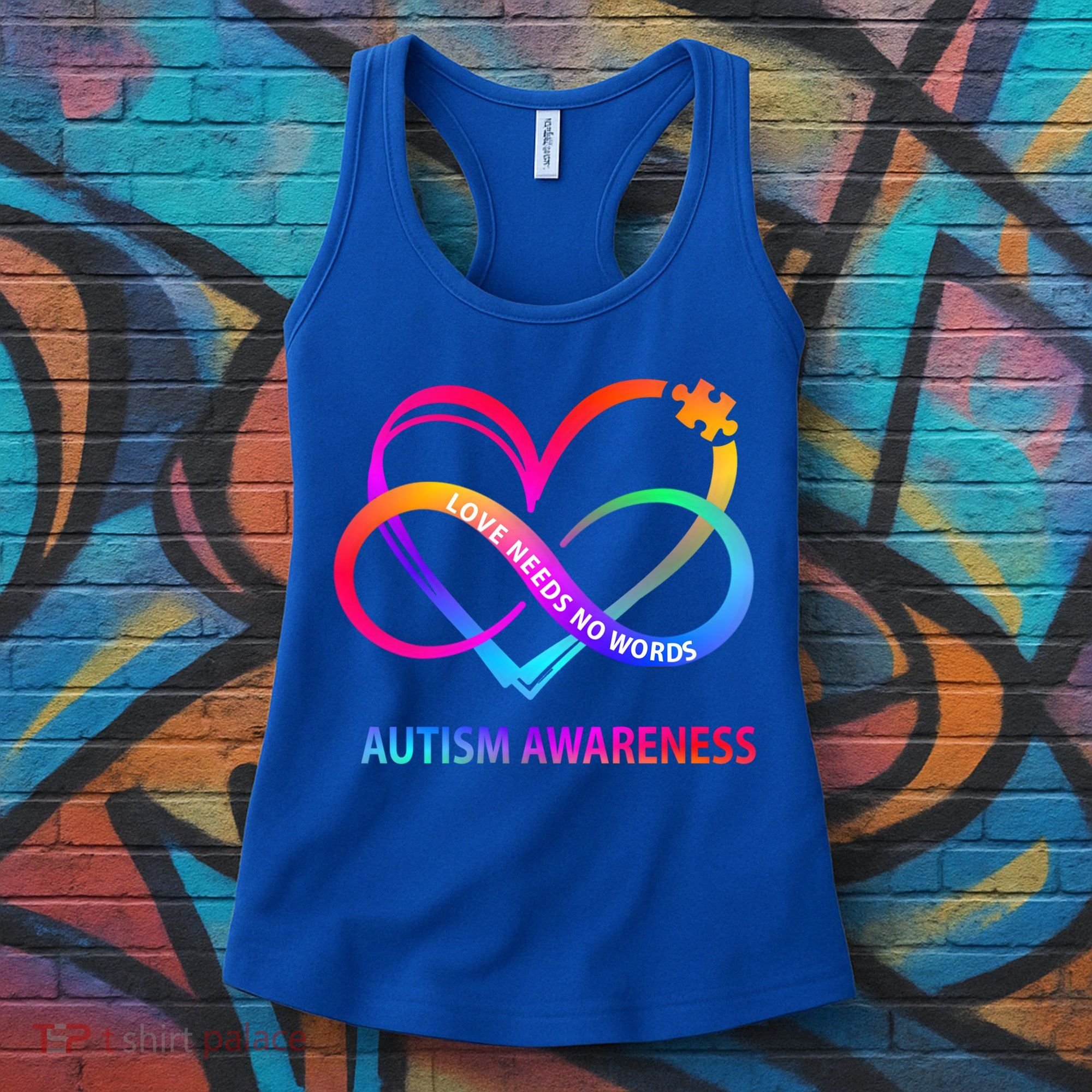 Autism Awareness Love Needs No Words Awareness Month Gift Women's Tank Top