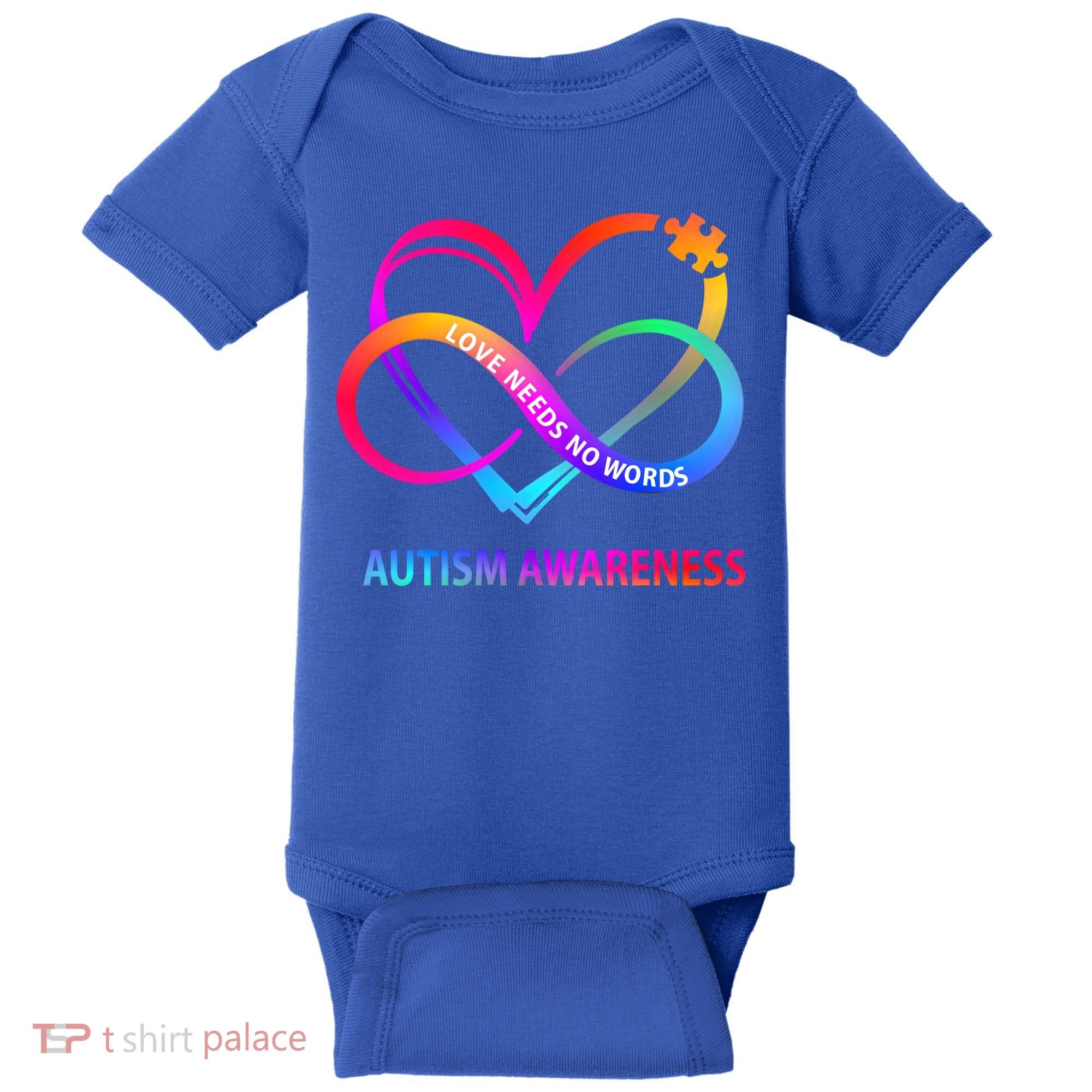 Autism Awareness Love Needs No Words Awareness Month Gift Baby Bodysuit