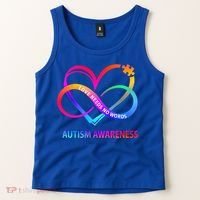 Autism Awareness Love Needs No Words Awareness Month Gift Tank Top thumb 2