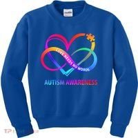 Autism Awareness Love Needs No Words Awareness Month Gift Kids Sweatshirt thumb 0