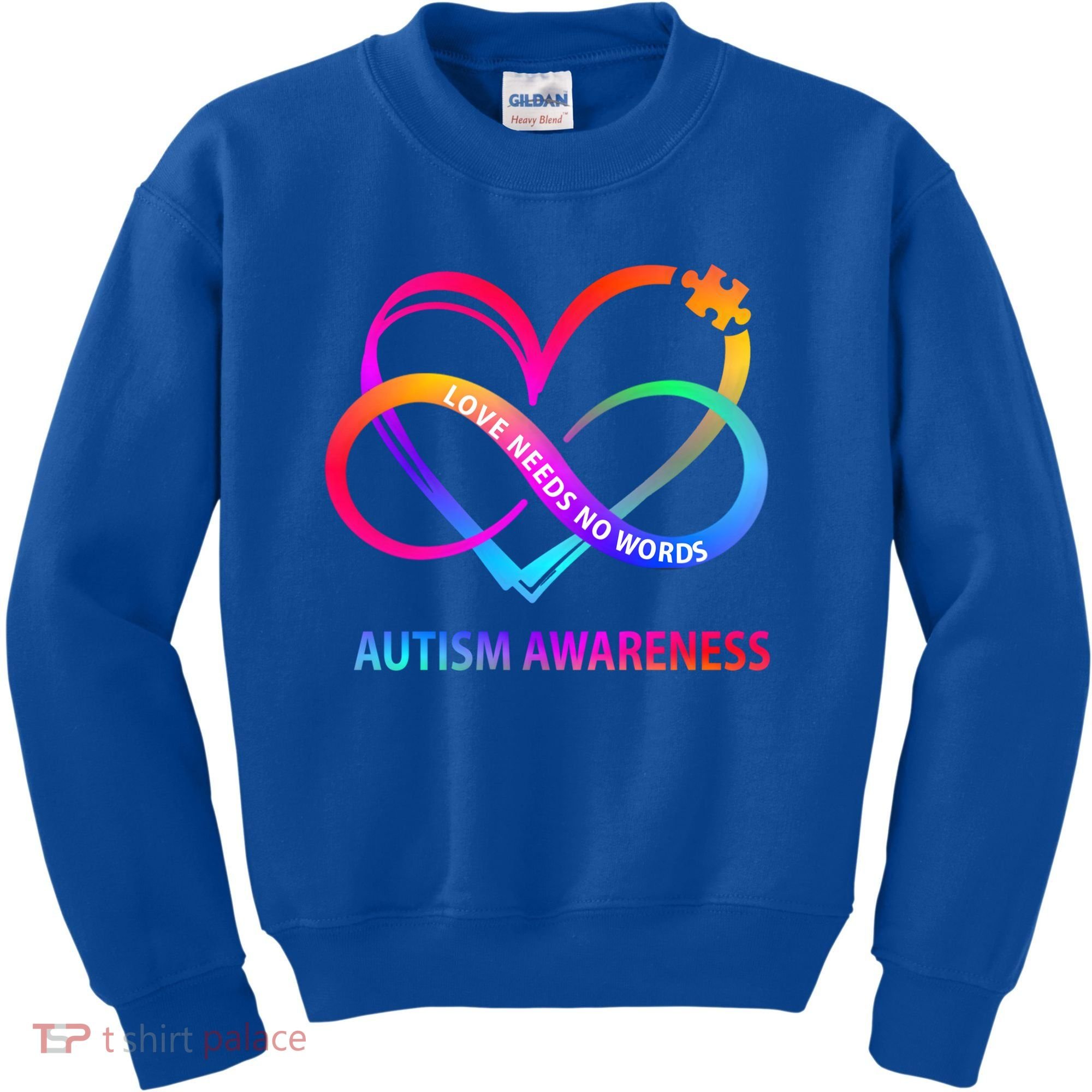 Autism Awareness Love Needs No Words Awareness Month Gift Kids Sweatshirt