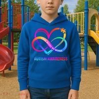 Autism Awareness Love Needs No Words Awareness Month Gift Kids Hoodie thumb 2
