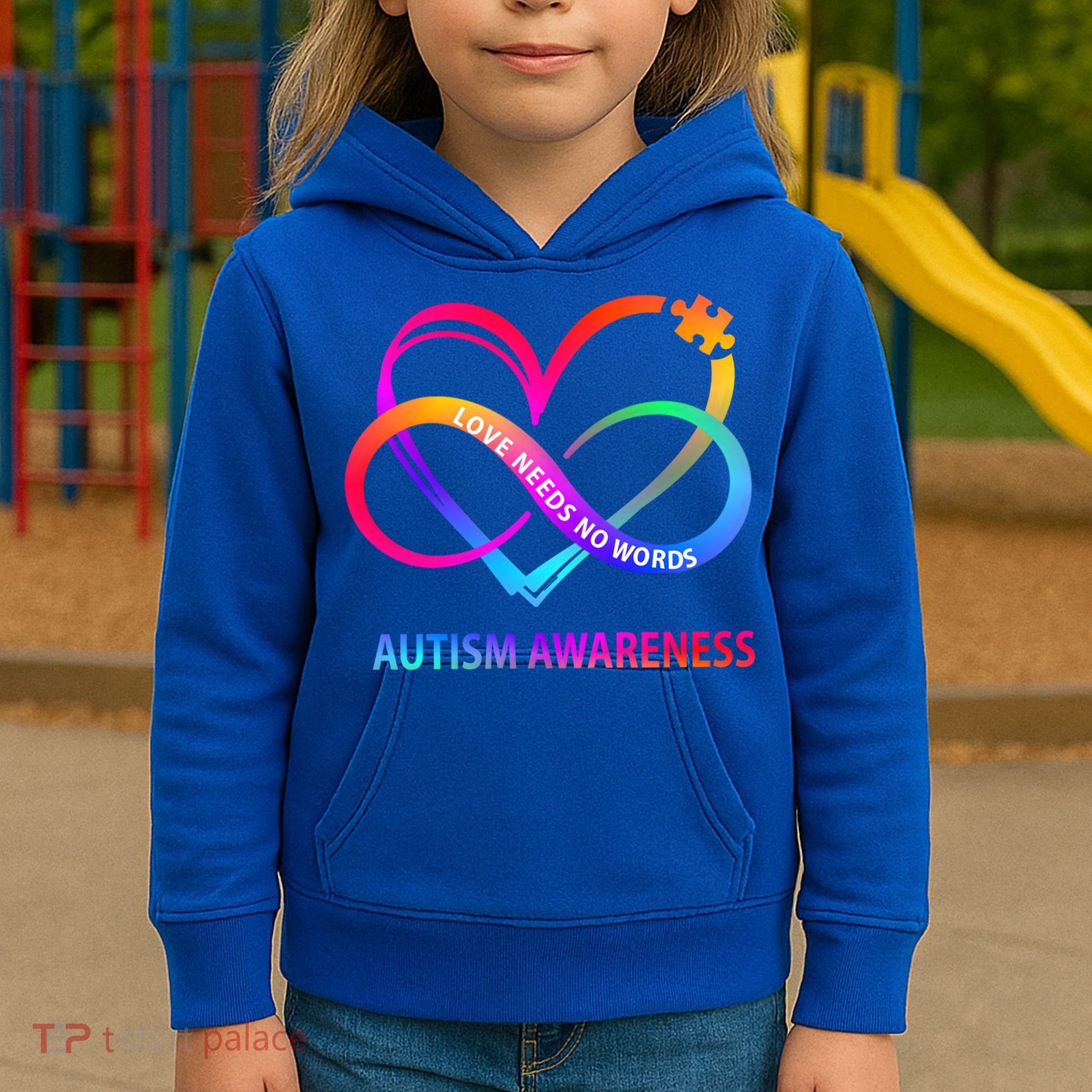 Autism Awareness Love Needs No Words Awareness Month Gift Kids Hoodie