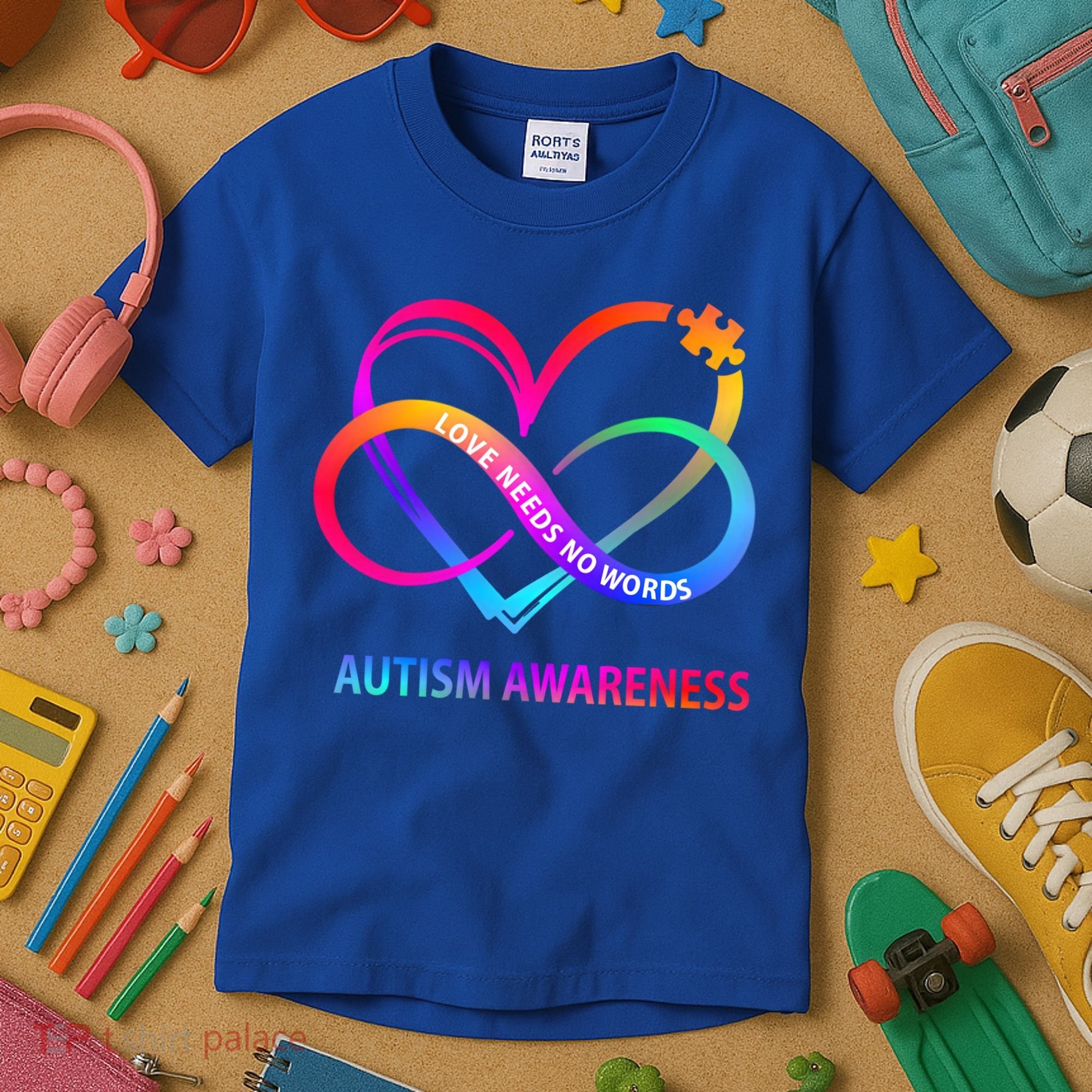 Autism Awareness Love Needs No Words Awareness Month Gift Kids T-Shirt