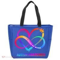 Autism Awareness Love Needs No Words Awareness Month Gift Tote Bag thumb 0