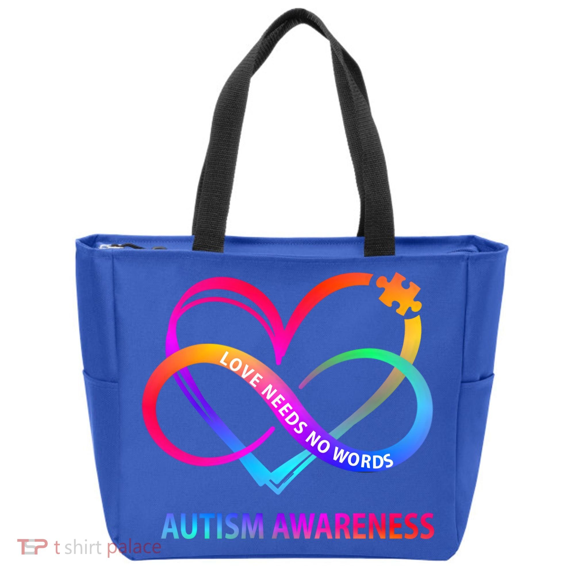 Autism Awareness Love Needs No Words Awareness Month Gift Tote Bag