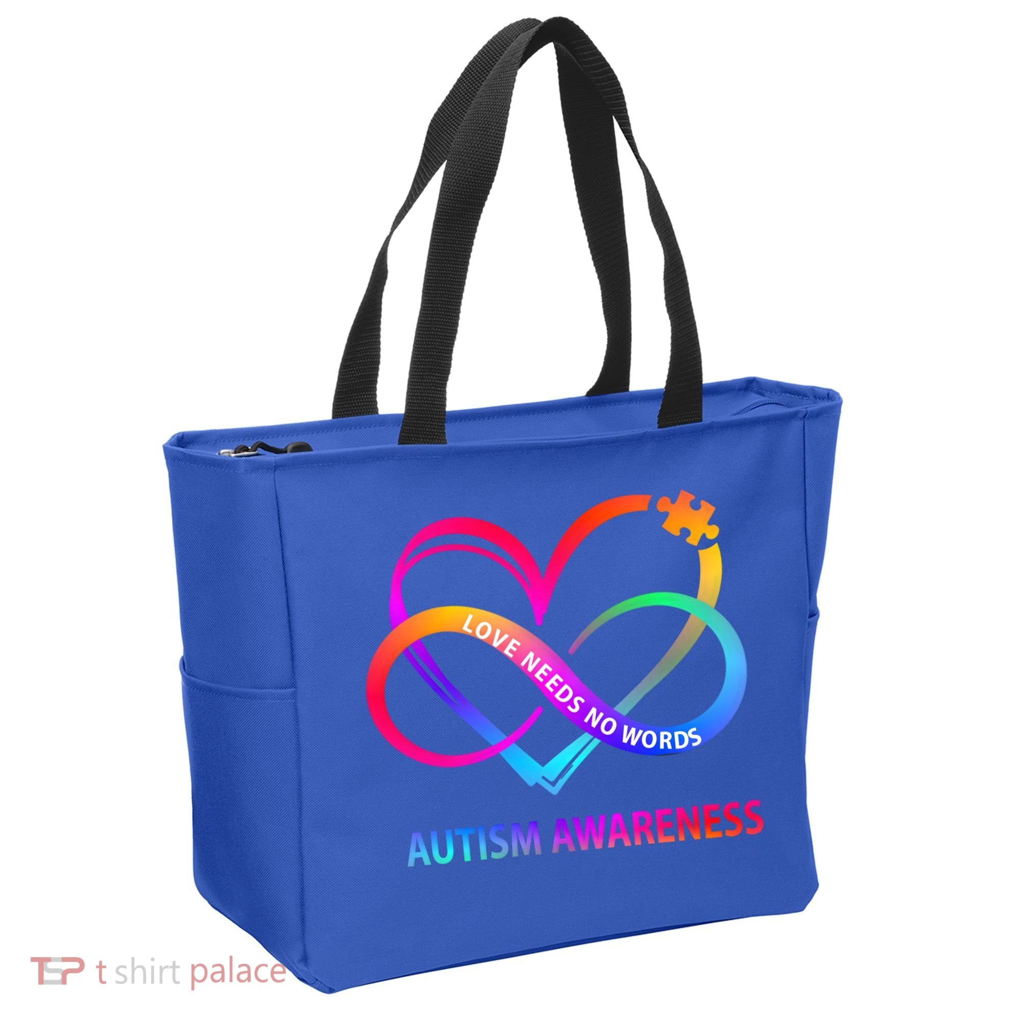 Autism Awareness Love Needs No Words Awareness Month Gift Tote Bag
