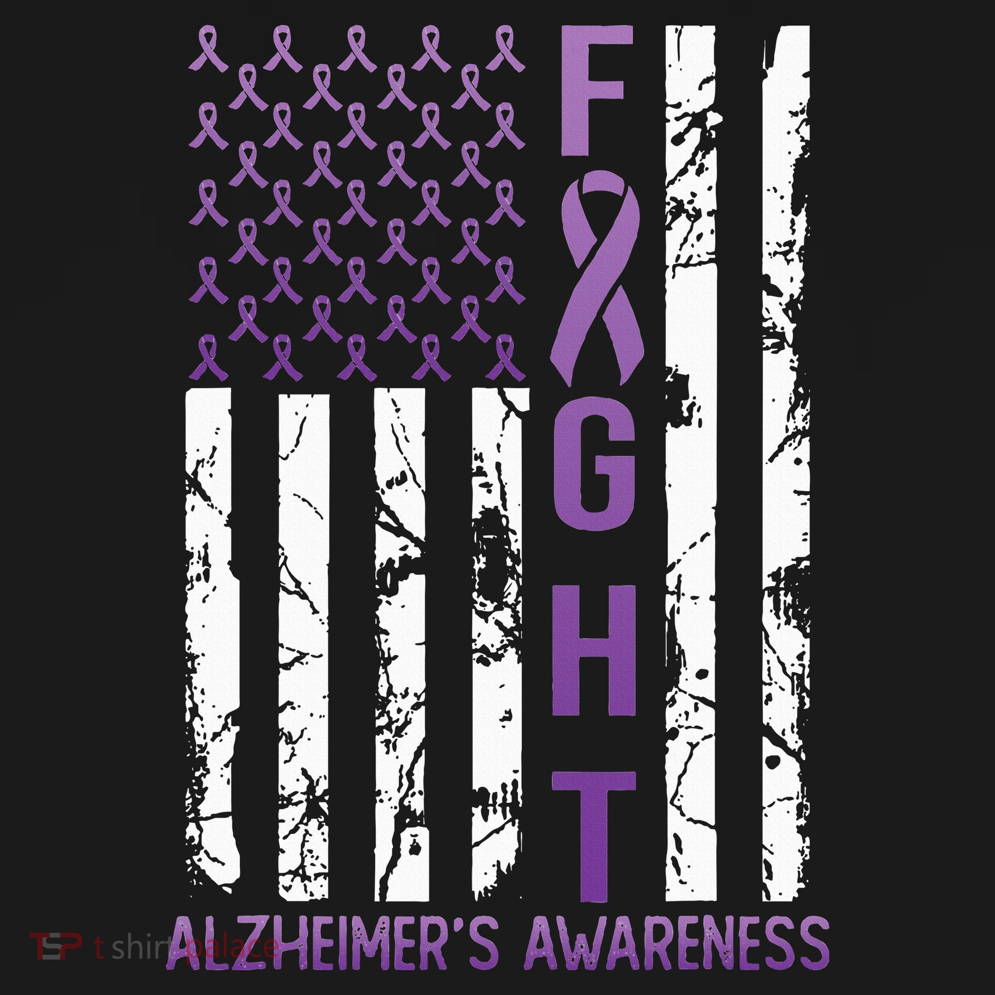 Alzheimers Awareness Month Day USA Flag Ribbon Purple Women's Tank Top